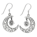 Crescent Moon and Star Silver Earring