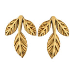 Brass Leaf Stud Earring