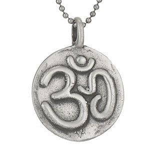 Om & Lotus Silver Necklace