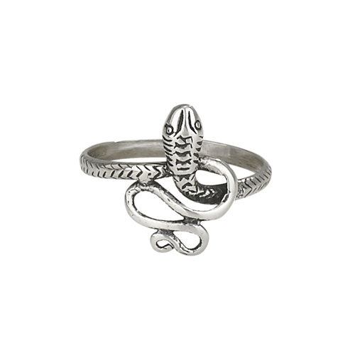 Coiled Snake Silver Ring