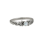 Mother of Pearl Scroll Silver Ring