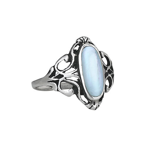 Oval Mother of Pearl Silver Ring