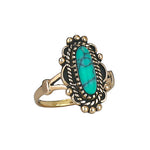 Turquoise Long Bronze Ring