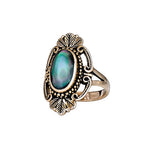 Mother of Pearl Shell & Leaf Bronze Ring