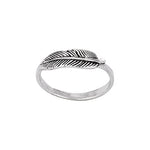 Sideways Feather Silver Ring