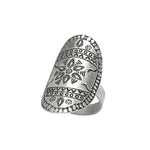 Oval Stamped Silver Ring