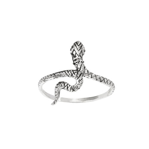 Textured Snake Silver Ring