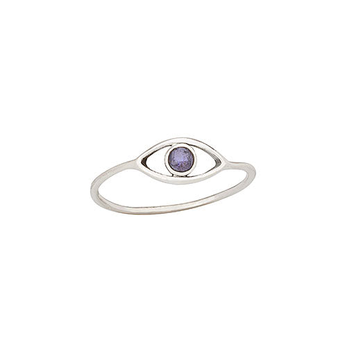 Iolite & Eye Silver Ring