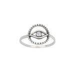 Eye & Blue Topaz Silver Ring
