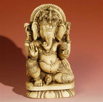 Ganesha Sitting Antique White 6"