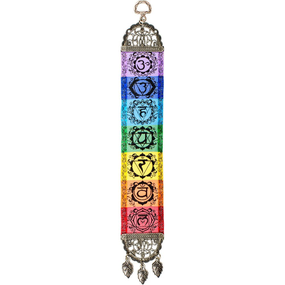 Chakra Wall Hanging with Leaf Tassels