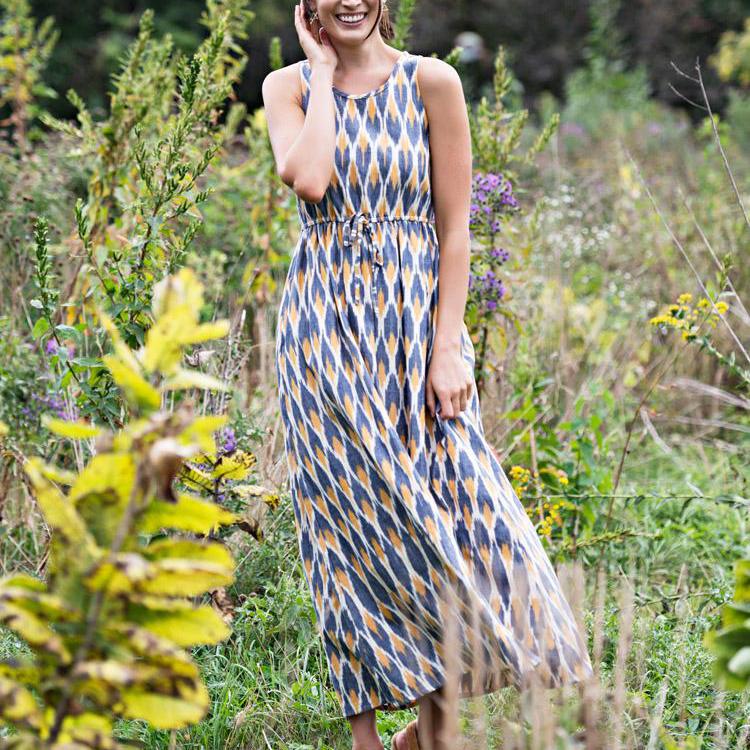 Ikat maxi outlet dress