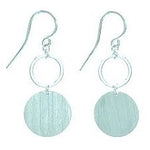 Brushed Disc Silver Earring
