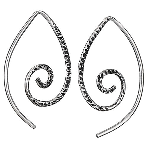 Curled Silver Earring