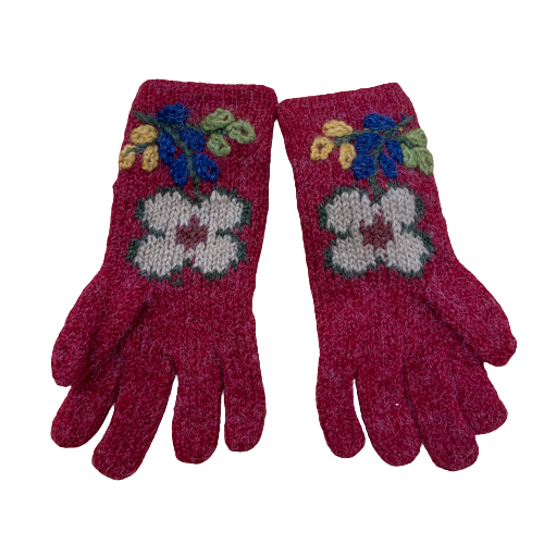 Embroidered Flower Fair Trade Gloves