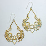 Lotus Brass Drop Earring