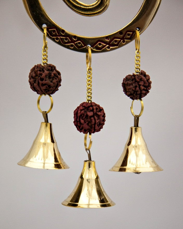 Brass Om With Beads And Bells 10"