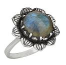 Labradorite Flower Silver Ring